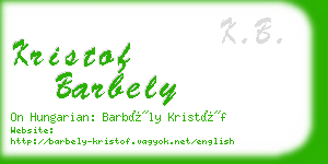 kristof barbely business card